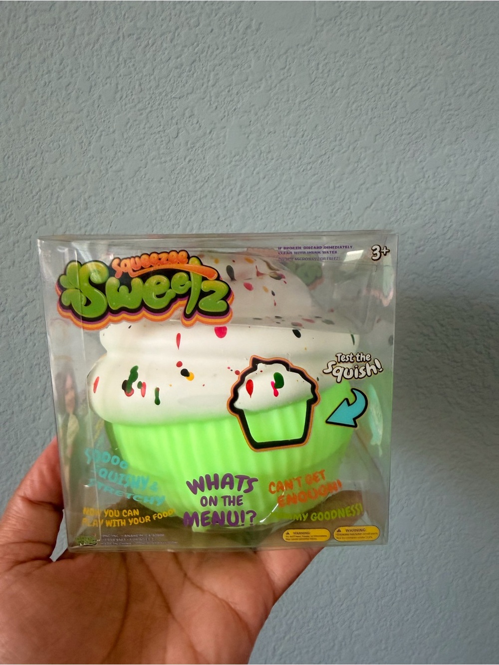 Squish Cupcake Toy - White Frosting & Lime Green Cup